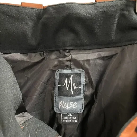 NWT Pulse Men's Flow Shell Snow Pants in Brown and Black Size XL